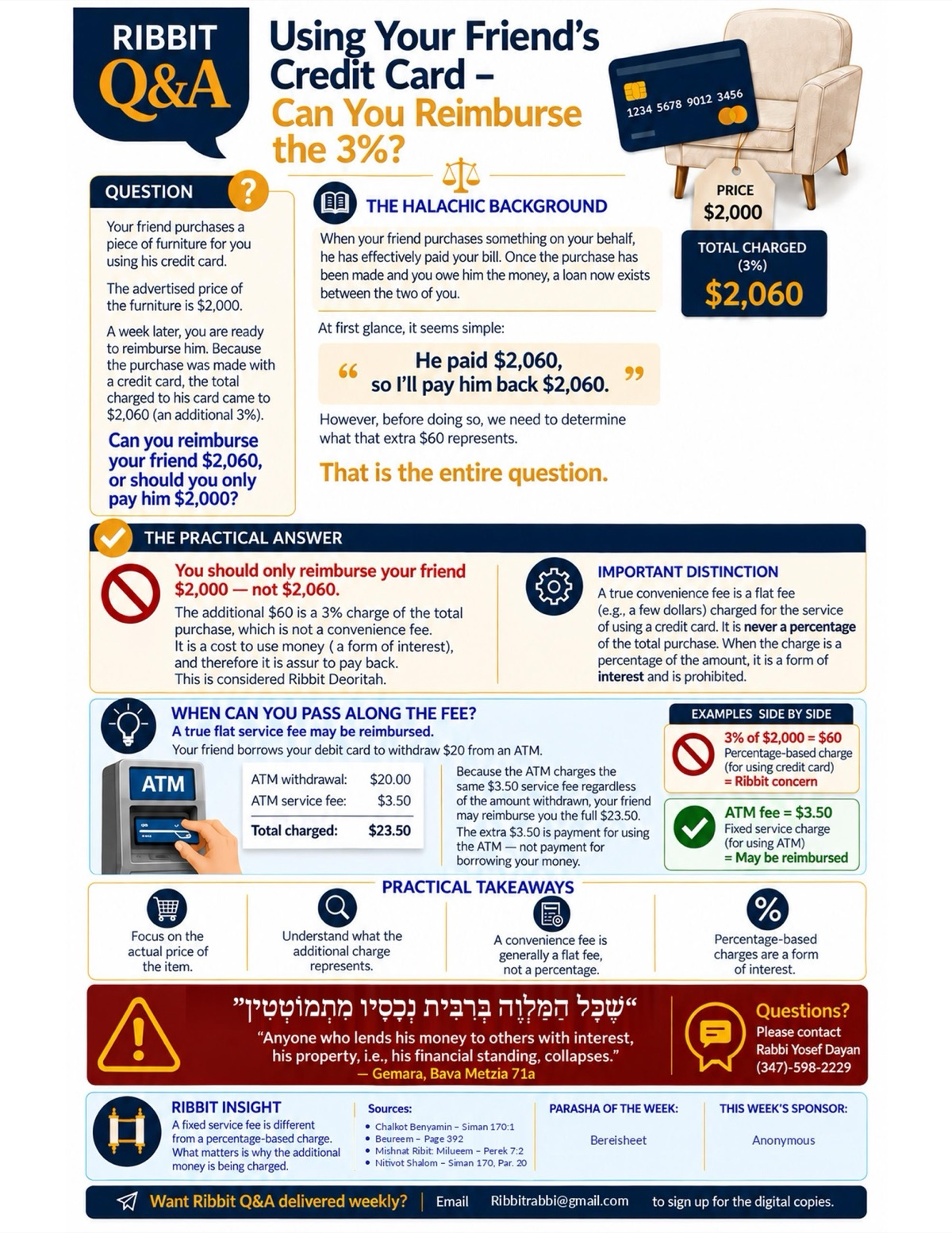 Ribbit Q&A flyer: Using Your Friend’s Credit Card – Can You Reimburse the 3%?